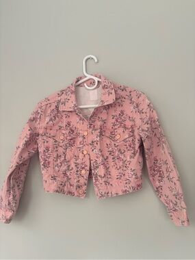 Gap x LoveShackFancy Girls Pink Floral Denim Jacket